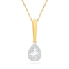 Thumbnail Image 1 of KAY Lab-Grown Diamonds Pear-Shaped Halo Drop Necklace 1/2 ct tw 10K Yellow Gold 18"