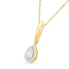 Thumbnail Image 2 of KAY Lab-Grown Diamonds Pear-Shaped Halo Drop Necklace 1/2 ct tw 10K Yellow Gold 18"