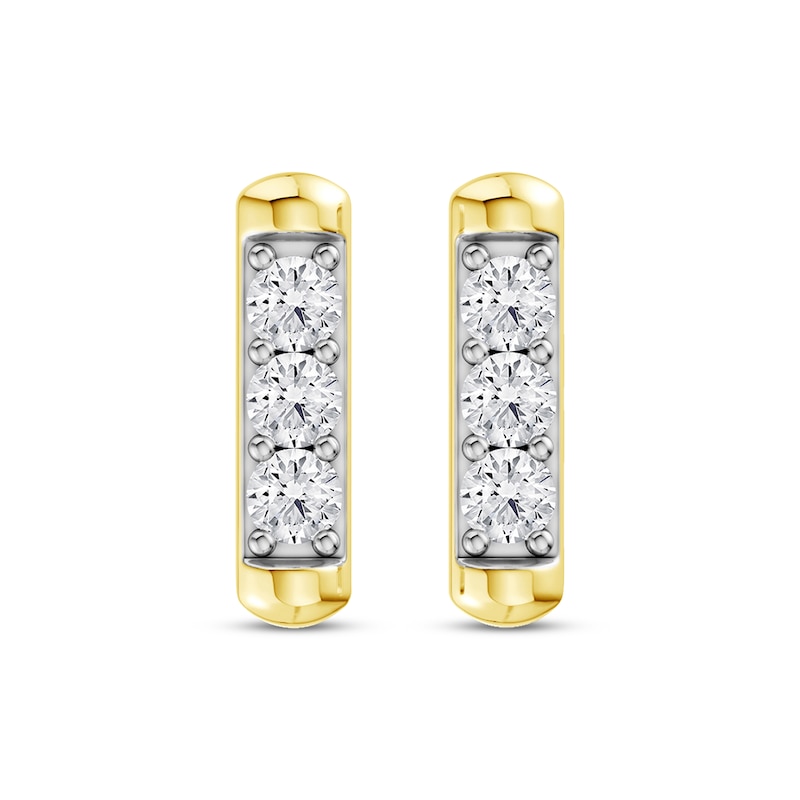 Main Image 2 of KAY Lab-Grown Diamonds Bar Stud Earrings 5/8 ct tw 24K Yellow Gold-Plated Sterling Silver