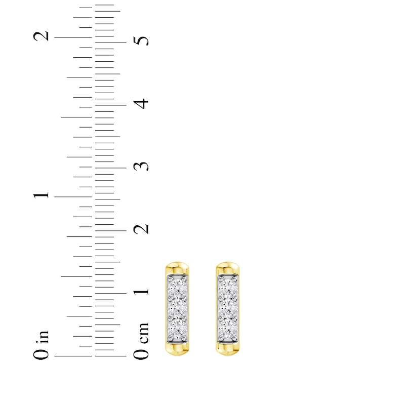 Main Image 5 of KAY Lab-Grown Diamonds Bar Stud Earrings 5/8 ct tw 24K Yellow Gold-Plated Sterling Silver