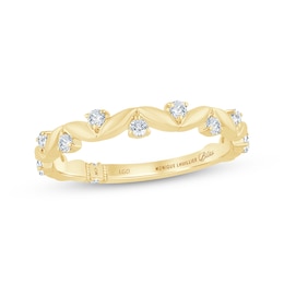 Monique Lhuillier Bliss Lab-Grown Diamond Over Under Wedding Band 1/4 ct tw 18K Yellow Gold