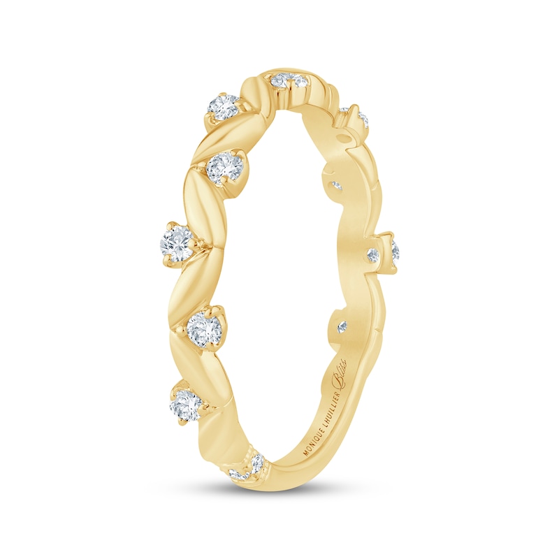 Main Image 2 of Monique Lhuillier Bliss Lab-Grown Diamond Over Under Wedding Band 1/4 ct tw 18K Yellow Gold