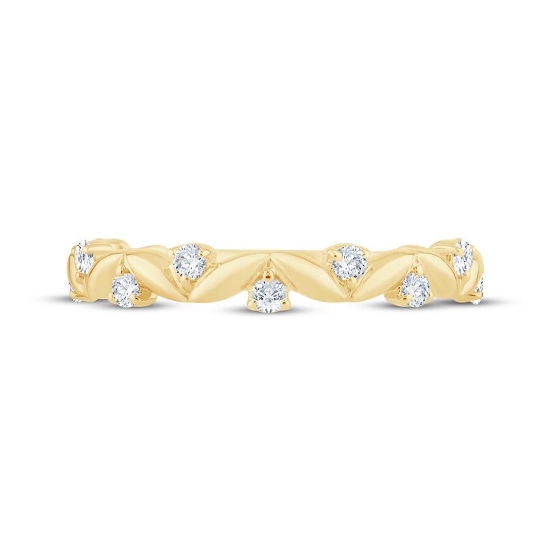 Main Image 3 of Monique Lhuillier Bliss Lab-Grown Diamond Over Under Wedding Band 1/4 ct tw 18K Yellow Gold