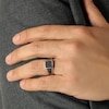 Thumbnail Image 6 of Twelve Crowns Men's Natural Black Spinel Octagon Ridged Ring Sterling Silver with Black Rhodium Plate