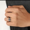 Thumbnail Image 7 of Twelve Crowns Men's Natural Black Spinel Octagon Ridged Ring Sterling Silver with Black Rhodium Plate
