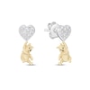 Thumbnail Image 1 of Disney Treasures Winnie the Pooh Lab-Grown Diamond Heart Drop Earrings 1/8 ct tw 24K Yellow Gold Vermeil Sterling Silver