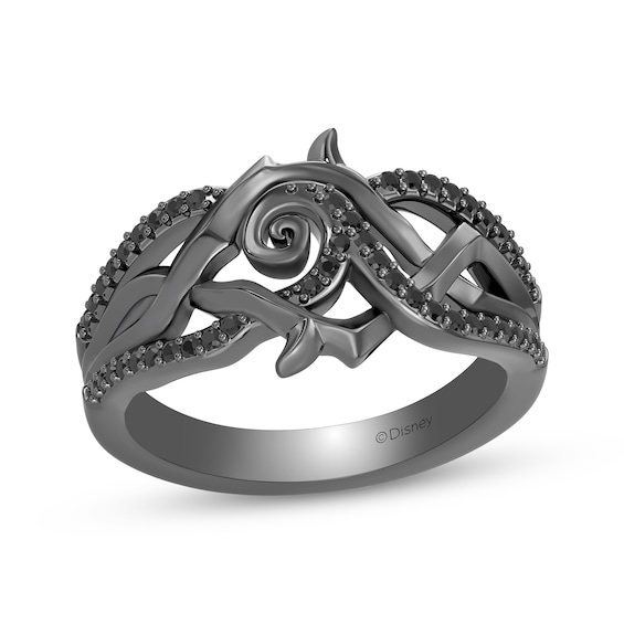 Disney Treasures The Nightmare Before Christmas Black Diamond Ring 1/4 ct tw Sterling Silver