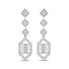 Thumbnail Image 2 of Neil Lane Artistry Emerald & Round-Cut Lab-Grown Diamond Dangle Earrings 1-1/2 ct tw 14K White Gold