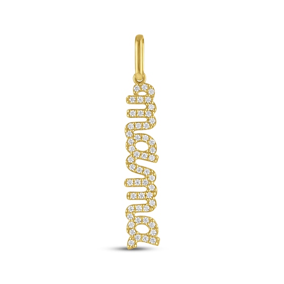 STUDIO BY KAY Lab-Grown Diamond "Mama" Charm 24K Yellow Gold Vermeil Sterling Silver
