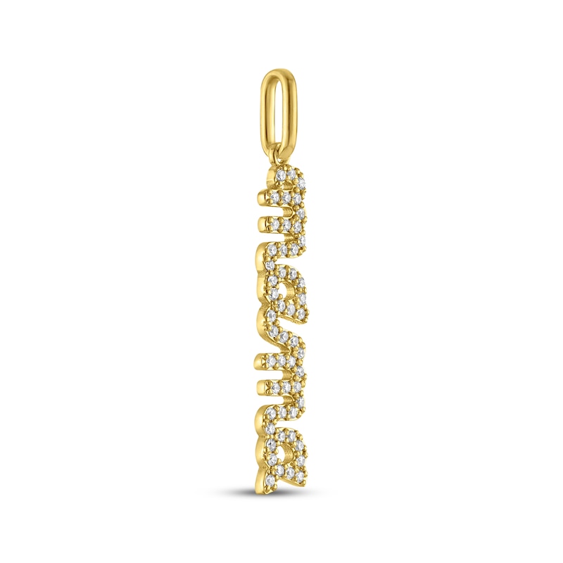 Main Image 2 of STUDIO BY KAY Lab-Grown Diamond "Mama" Charm 24K Yellow Gold Vermeil Sterling Silver