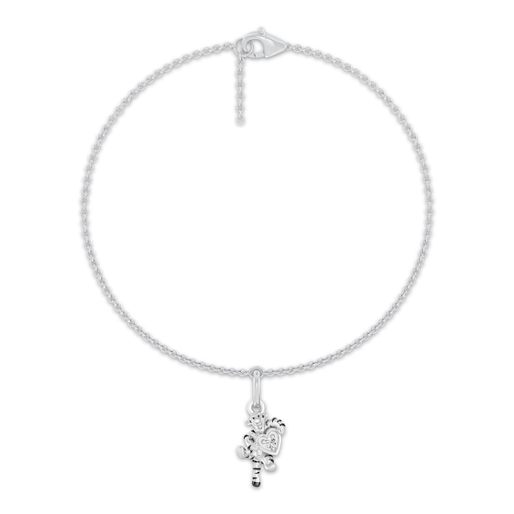 Disney Treasures Winnie the Pooh "Tigger" Diamond Accent Charm Bracelet Sterling Silver 7.5"