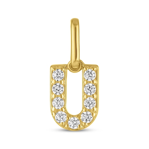 STUDIO BY KAY Lab-Grown Diamond Initial U Charm 1/10 ct tw 24K Yellow Gold Vermeil Sterling Silver