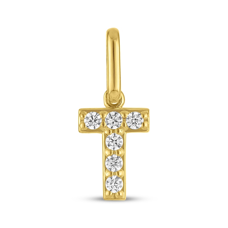 Main Image 1 of STUDIO BY KAY Lab-Grown Diamond Initial T Charm 1/15 ct tw 24K Yellow Gold Vermeil Sterling Silver