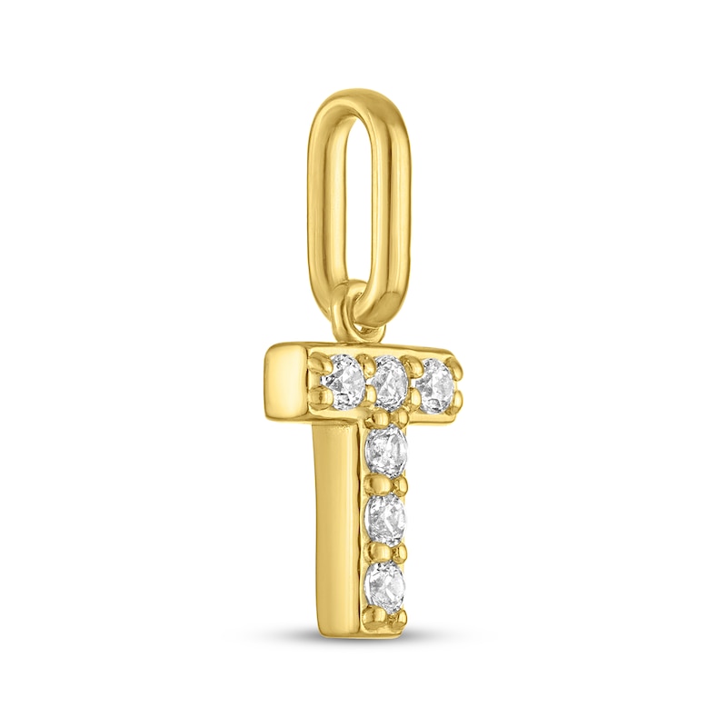Main Image 2 of STUDIO BY KAY Lab-Grown Diamond Initial T Charm 1/15 ct tw 24K Yellow Gold Vermeil Sterling Silver