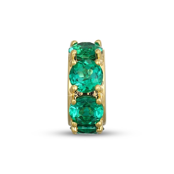 STUDIO BY KAY Lab-Created Emerald Rondelle Charm 24K Yellow Gold Vermeil Sterling Silver
