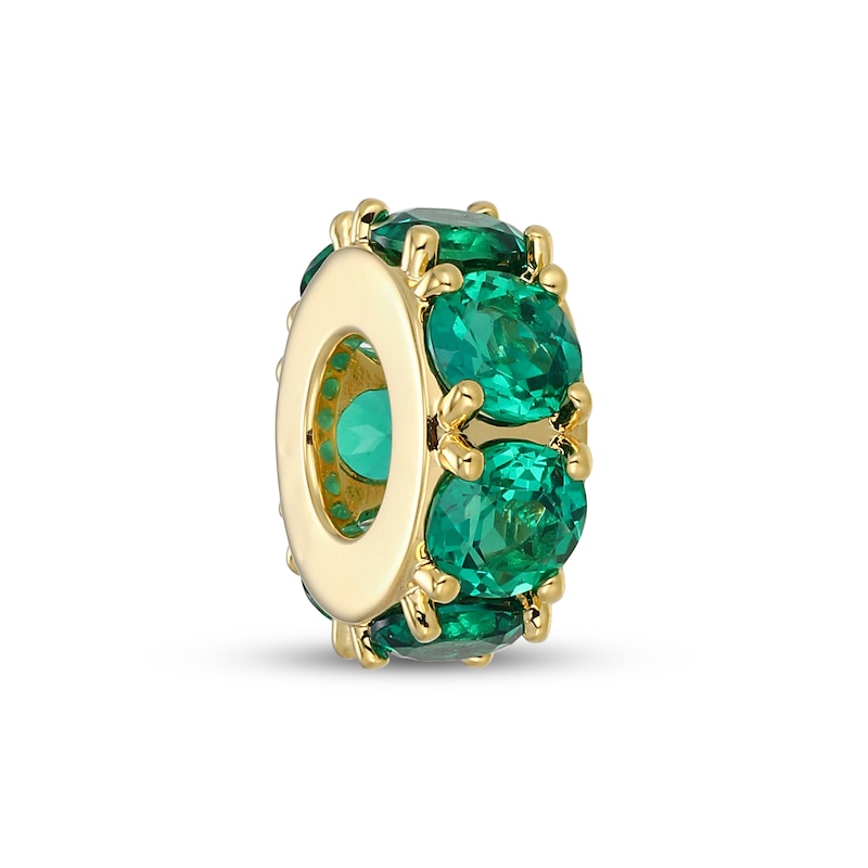 Main Image 2 of STUDIO BY KAY Lab-Created Emerald Rondelle Charm 24K Yellow Gold Vermeil Sterling Silver
