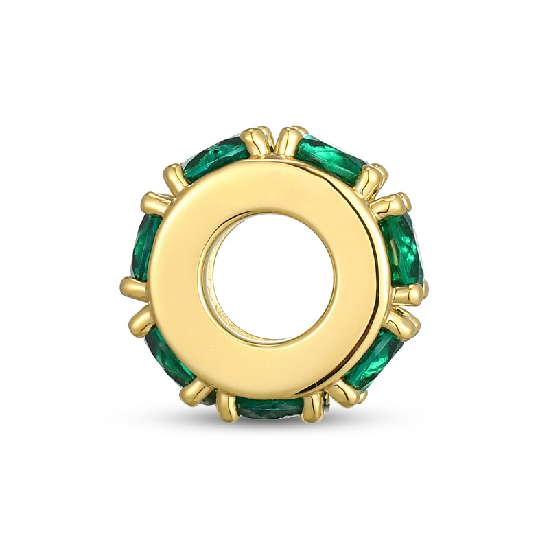 Main Image 3 of STUDIO BY KAY Lab-Created Emerald Rondelle Charm 24K Yellow Gold Vermeil Sterling Silver