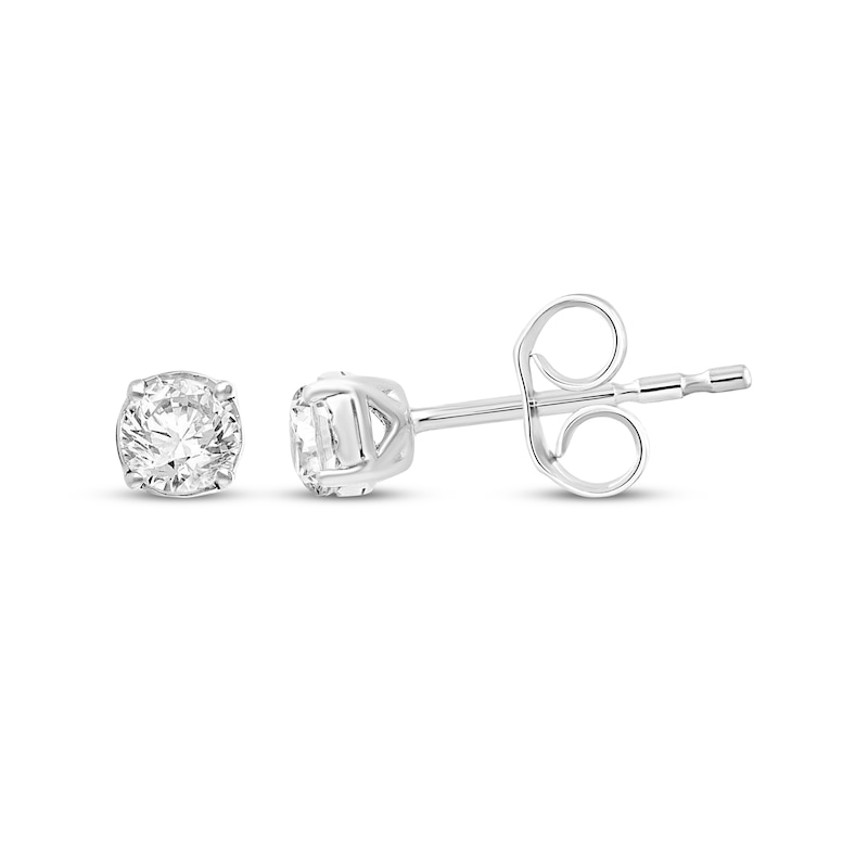 Main Image 1 of Radiant Reflections Round-Cut Diamond Solitaire Stud Earrings 1/3 ct tw Sterling Silver (I/I3)
