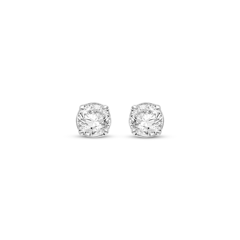 Main Image 2 of Radiant Reflections Round-Cut Diamond Solitaire Stud Earrings 1/3 ct tw Sterling Silver (I/I3)