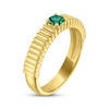 Thumbnail Image 2 of STUDIO BY KAY Round-Cut Lab-Created Emerald Solitaire Fashion Ring 24K Yellow Gold Vermeil Sterling Silver