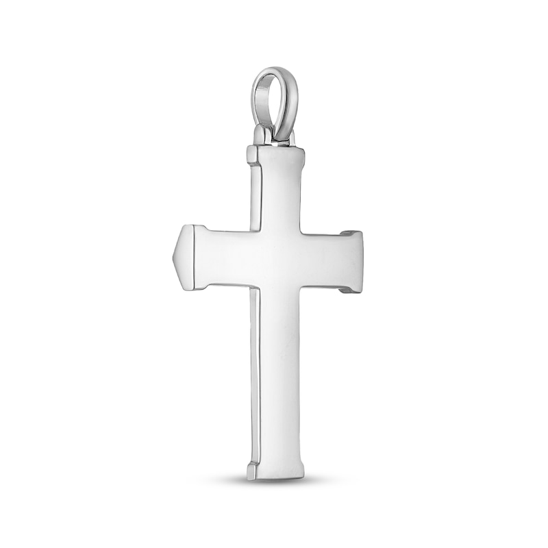 Main Image 3 of Men's Black Onyx & Black Diamond Cross Necklace Charm 1/6 ct tw Sterling Silver