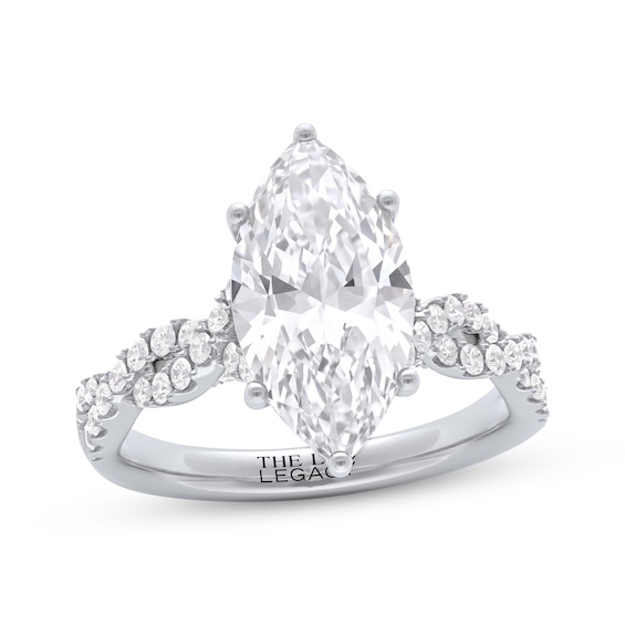 THE LEO Legacy Lab-Grown Diamond Certified Marquise-Cut Engagement Ring 3-5/8 ct tw 14K White Gold