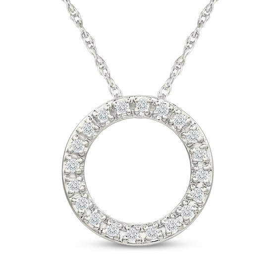 KAY Lab-Grown Diamonds Circle Necklace 1/10 ct tw Sterling Silver 18"