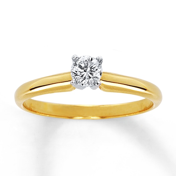Now + Forever Diamond Solitaire Ring 1/4 ct Round-Cut 14K Yellow Gold (I/I2)