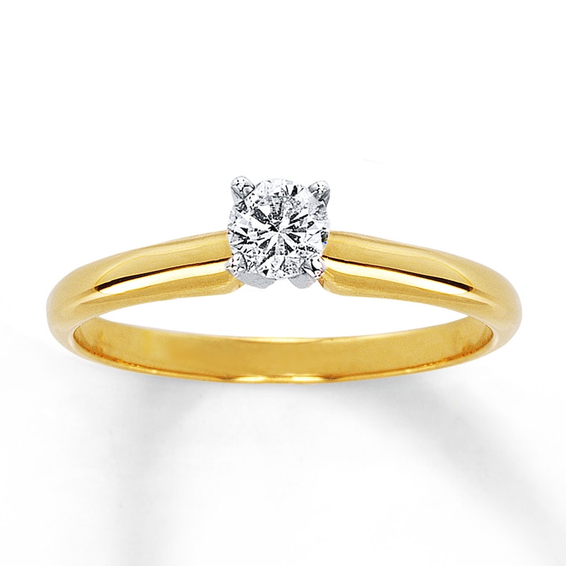 Main Image 1 of Now + Forever Diamond Solitaire Ring 1/4 ct Round-Cut 14K Yellow Gold (I/I2)