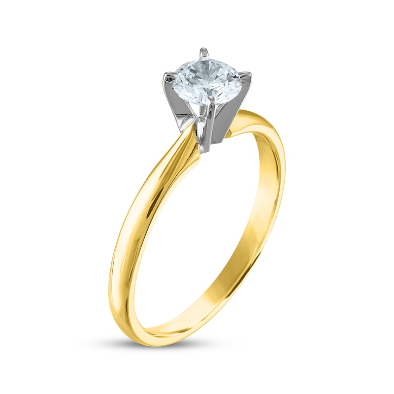 Diamond Solitaire Ring 1/2 carat Round-Cut 14K Yellow Gold (I/I2)