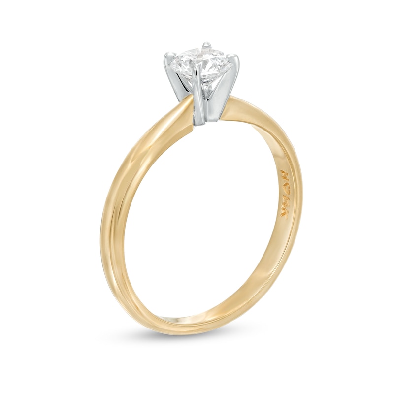 Diamond Solitaire Ring 1/2 carat Round-Cut 14K Yellow Gold (I/I2)