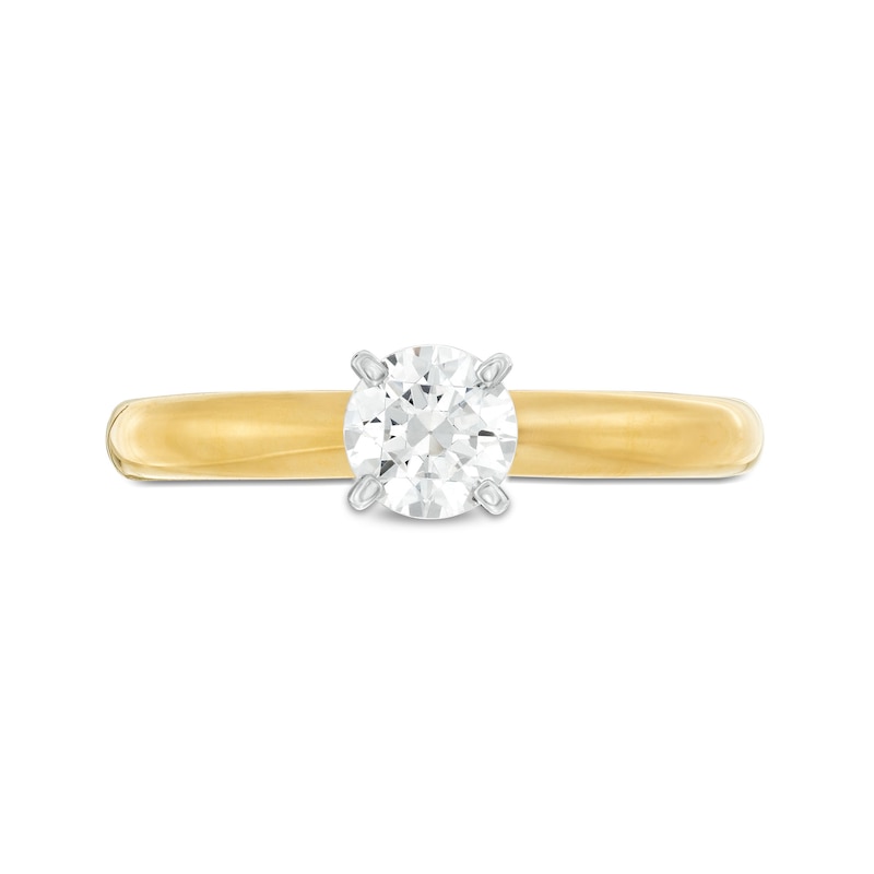 Diamond Solitaire Ring 1/2 carat Round-Cut 14K Yellow Gold (I/I2)