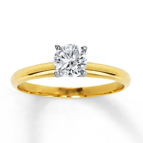 Now + Forever Diamond Solitaire Ring 3/4 carat Round-cut 14K Yellow Gold (I/I2)