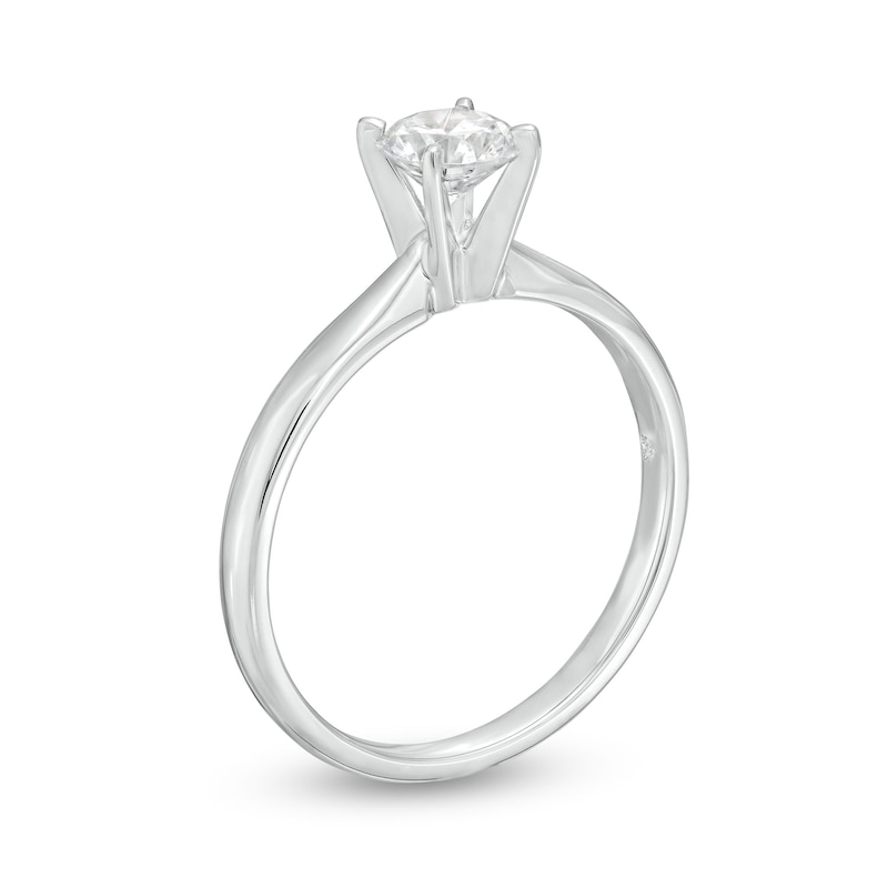 Diamond Solitaire Ring 1/2 carat Round-cut 14K White Gold (I/I2)