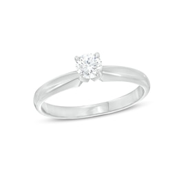 Now + Forever Diamond Solitaire Ring 1/3 carat Round-Cut 14K White Gold (I/I2)