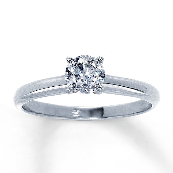 Now + Forever Diamond Solitaire Ring 5/8 carat Round-Cut 14K White Gold (I/I2)