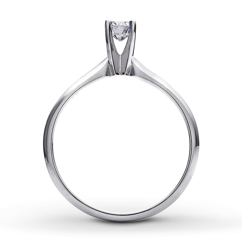 Diamond Solitaire Ring 5/8 carat Round-Cut 14K White Gold (I/I2)