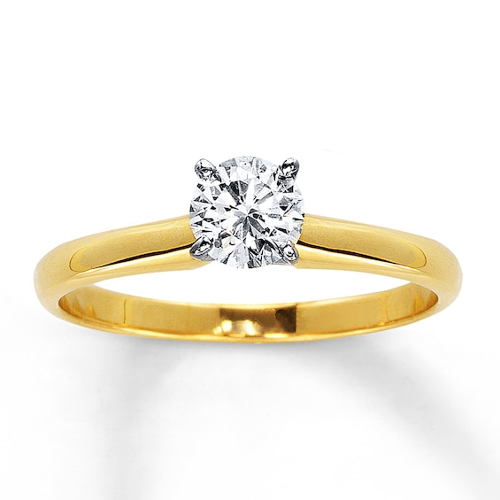 Now + Forever Certified Diamond Ring 1/2 carat Round-cut 14K Yellow Gold (I/I1)