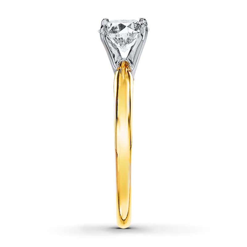 Certified Diamond Ring 1 carat Round-cut 14K Yellow Gold (I/I1)