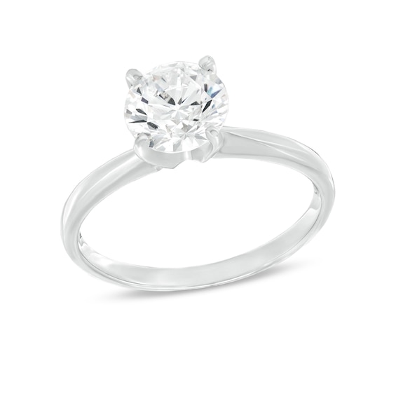Now + Forever Certified Diamond Round-Cut Solitaire Engagement Ring 1-1/2 carats 14K White Gold (I/I2)