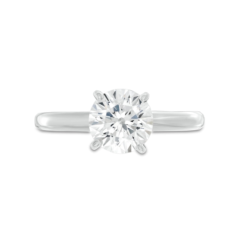 Certified Diamond Round-Cut Solitaire Engagement Ring 1-1/2 carats 14K White Gold (I/I2)