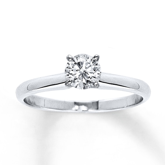 Now + Forever Certified Diamond Round-cut Ring 1/2 carat 14K White Gold (I/I1)