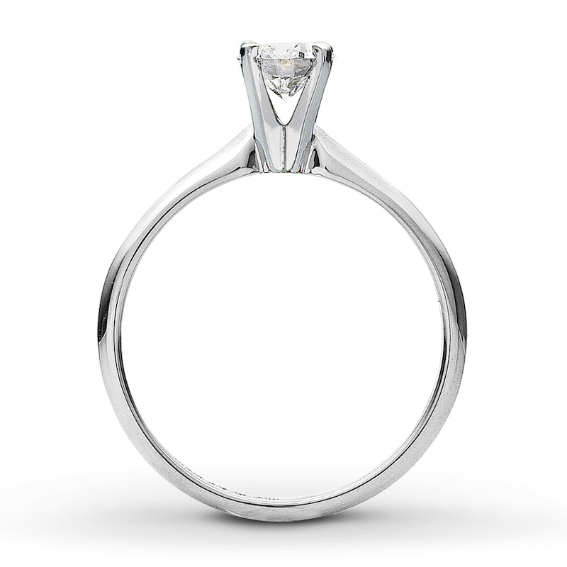 Certified Diamond Round-cut Ring 1/2 carat 14K White Gold (I/I1)
