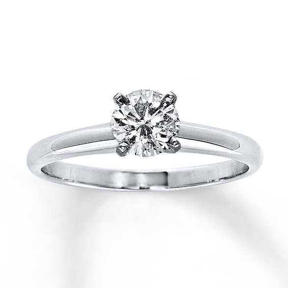Kay Certified Diamond Ring 5/8 carat Round-Cut 14K White Gold