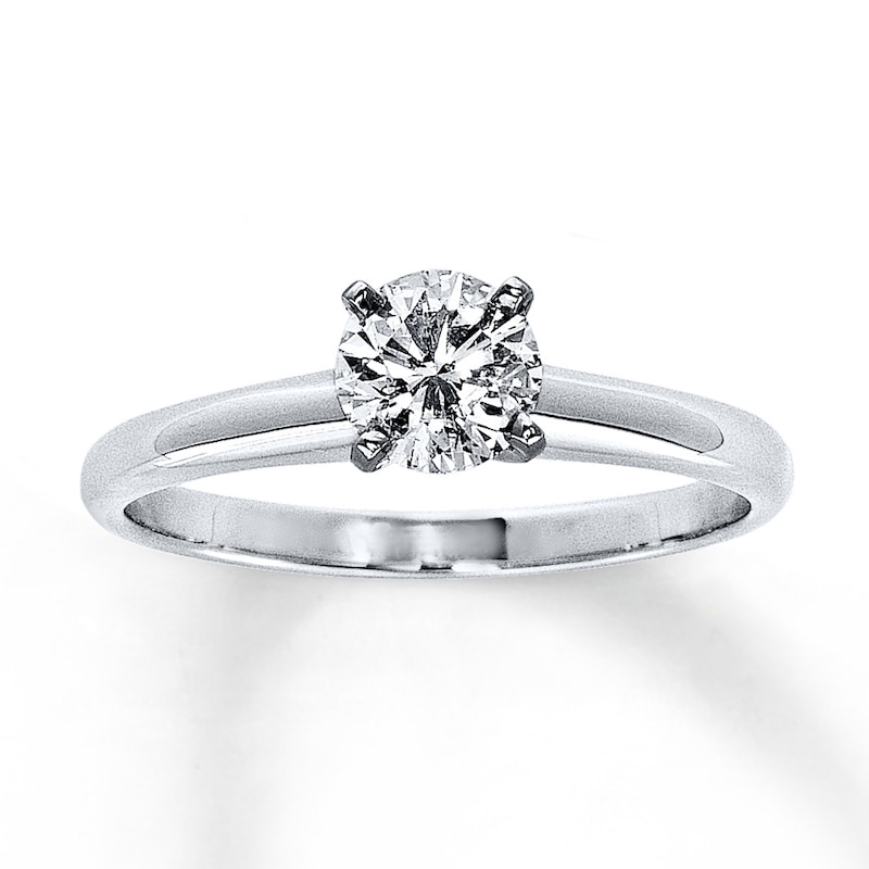 Certified Diamond Ring 5/8 carat Round-Cut 14K White Gold (I/I1)