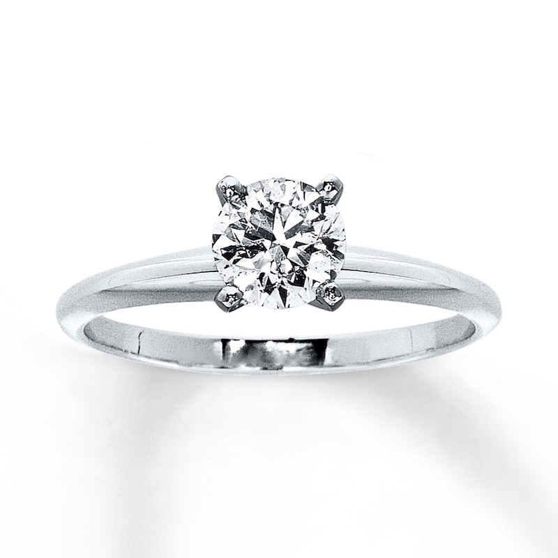 Certified Diamond Ring 3/4 carat Round-Cut 14K White Gold (I/I1)