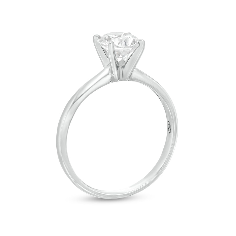 Certified Diamond Round-cut Ring 1 carat 14K White Gold (I/I1)