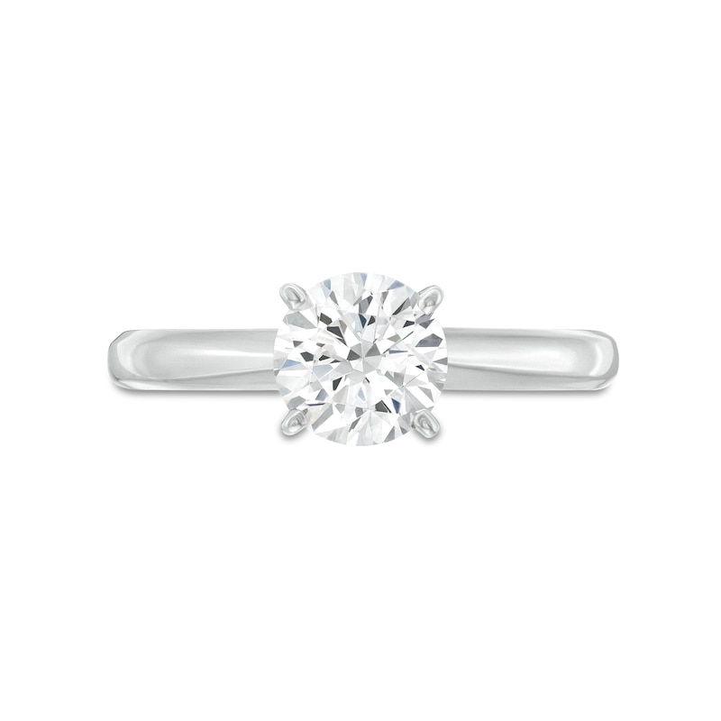 Certified Diamond Round-cut Ring 1 carat 14K White Gold (I/I1)