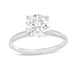 Certified Round-cut Diamond Engagement Ring 2 ct tw 14K White Gold (I/I2)
