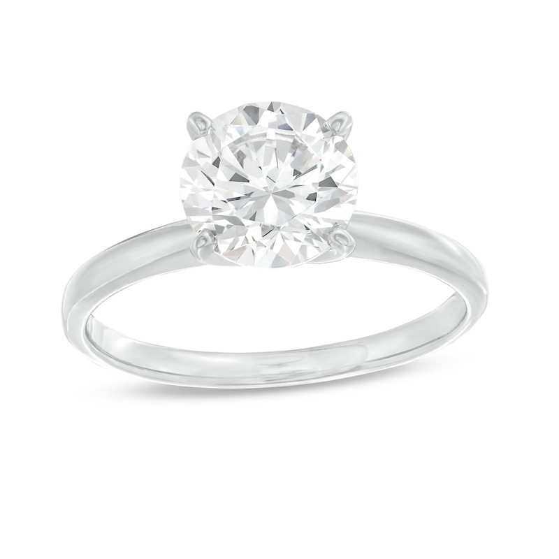 Certified Round-cut Diamond Engagement Ring 2 ct tw 14K White Gold